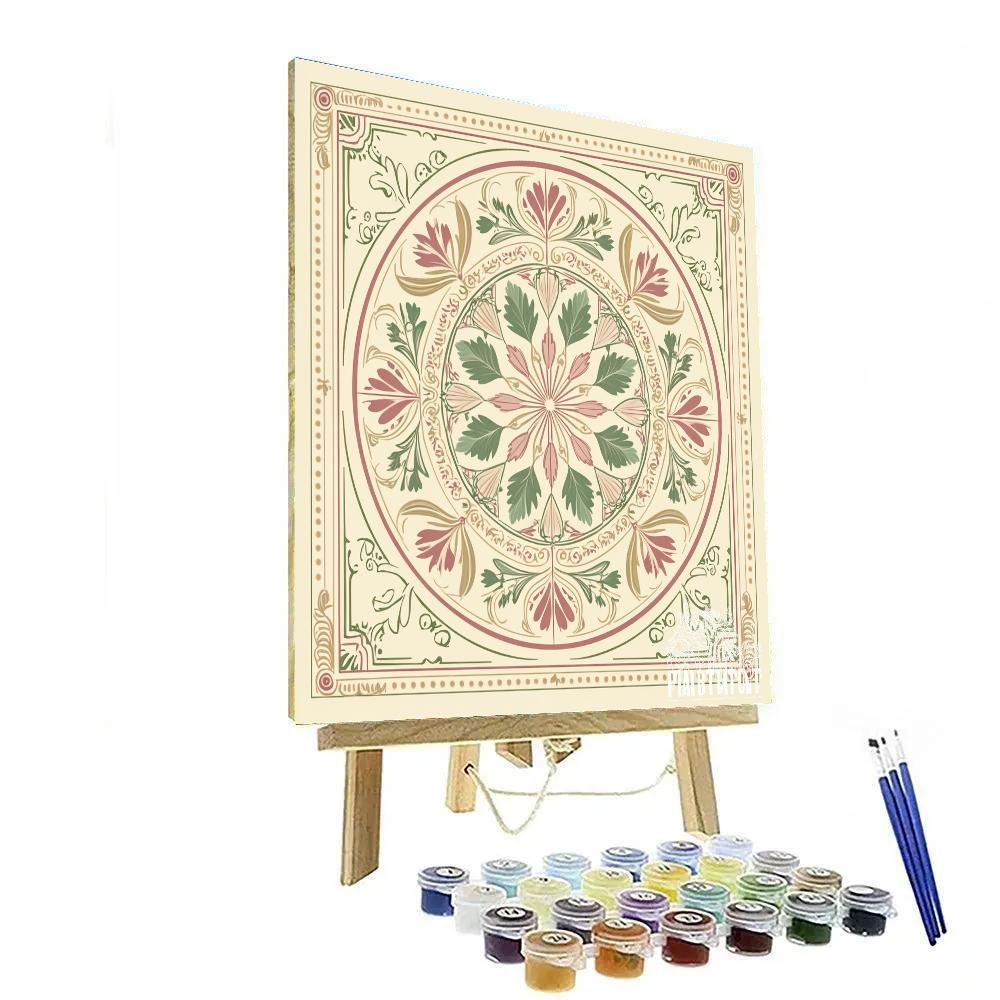 Alphonse Mucha Inspired Seasonal Mandala paint by numbers