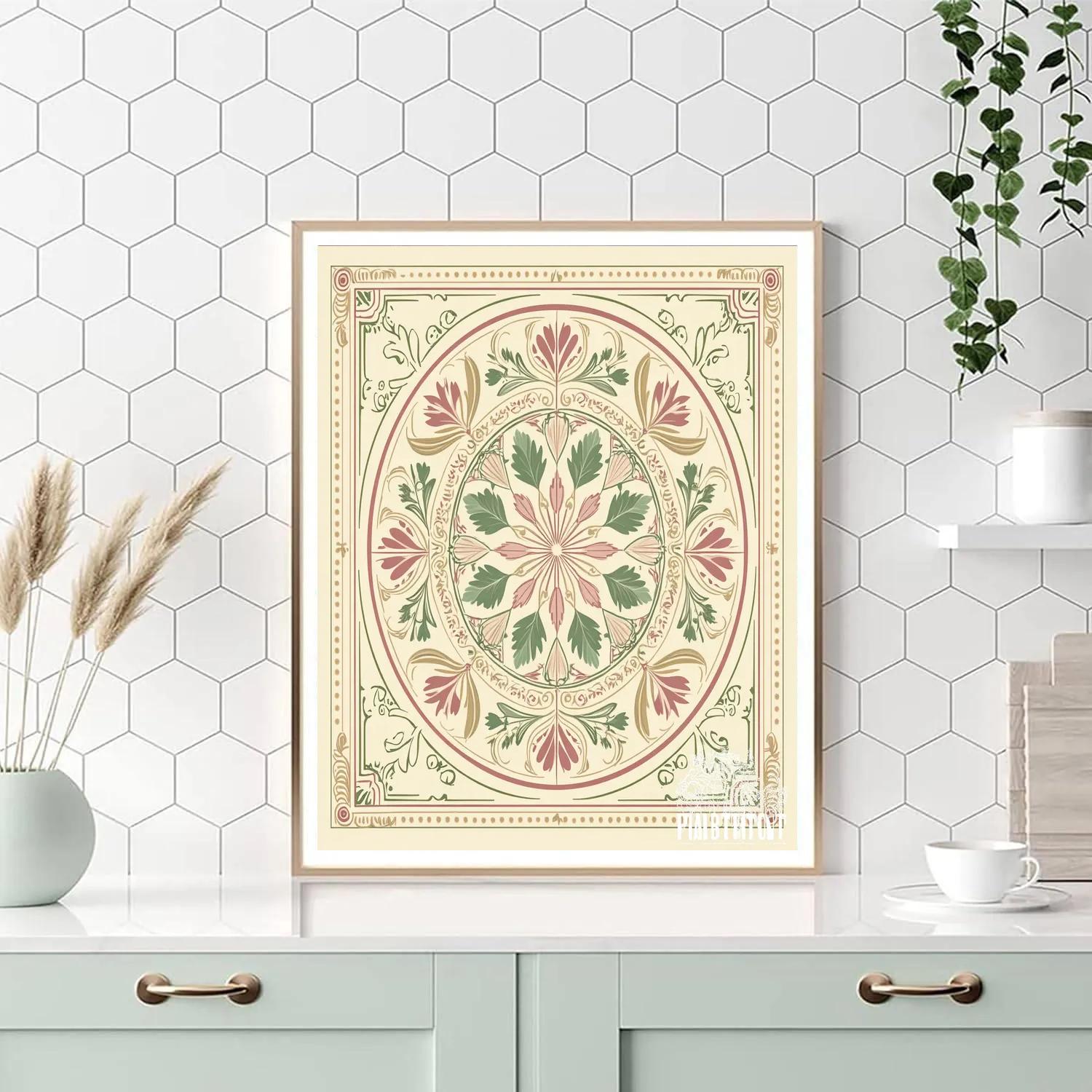 Alphonse Mucha Inspired Seasonal Mandala paint by numbers