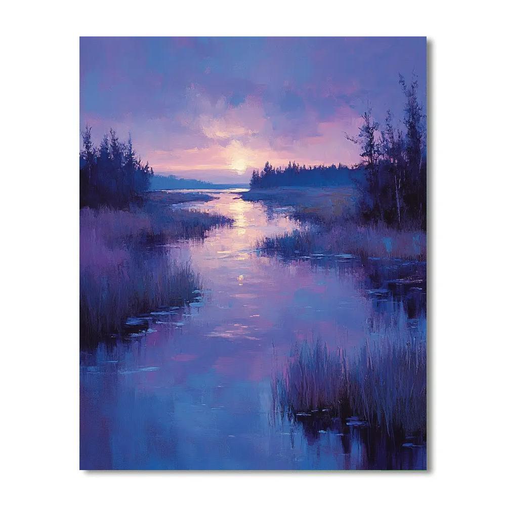 Frederick Varley Inspired Twilight Over Reflective Northern Wetlands Number painting