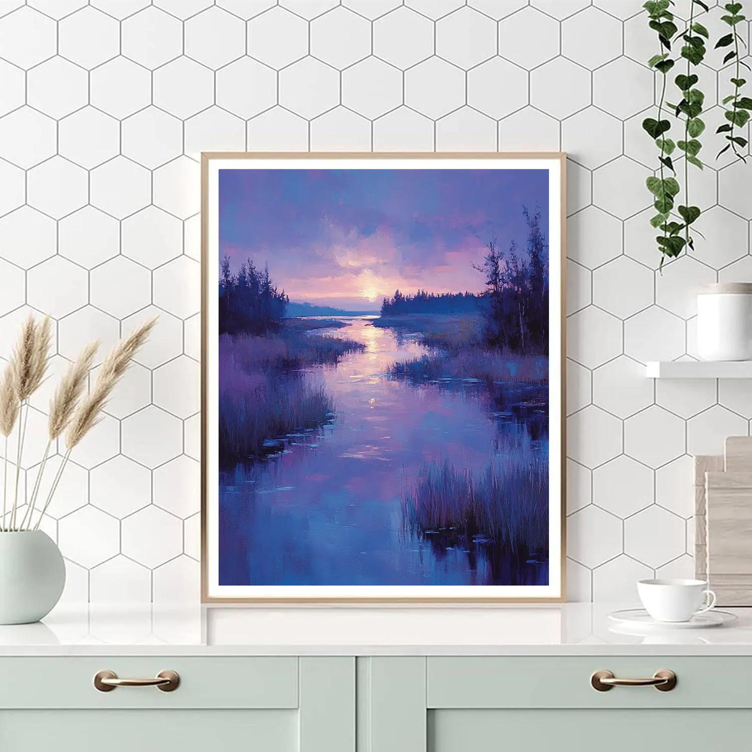 Frederick Varley Inspired Twilight Over Reflective Northern Wetlands Number painting