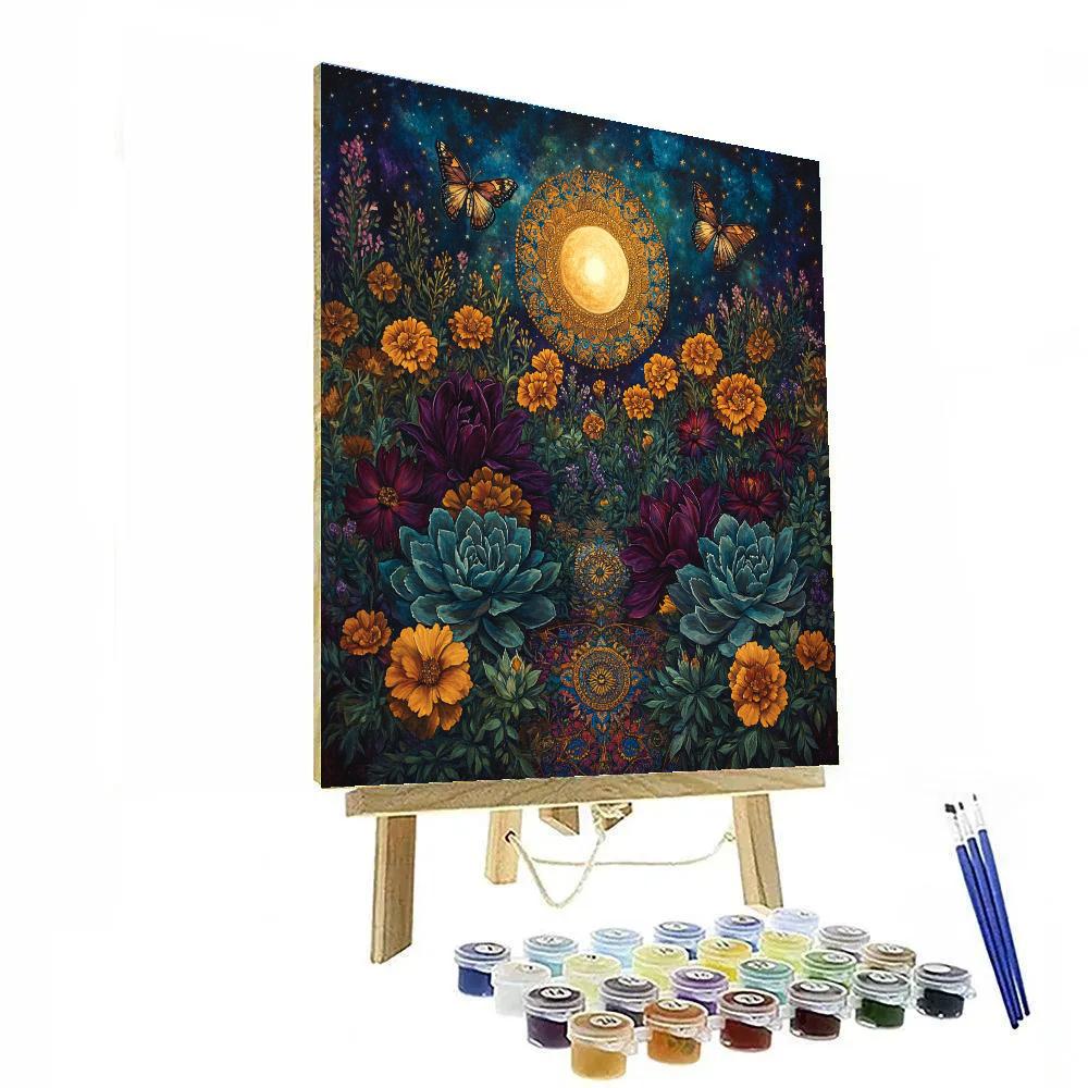 Frida Kahlo Inspired Moonlit Oaxaca Garden painting number kit