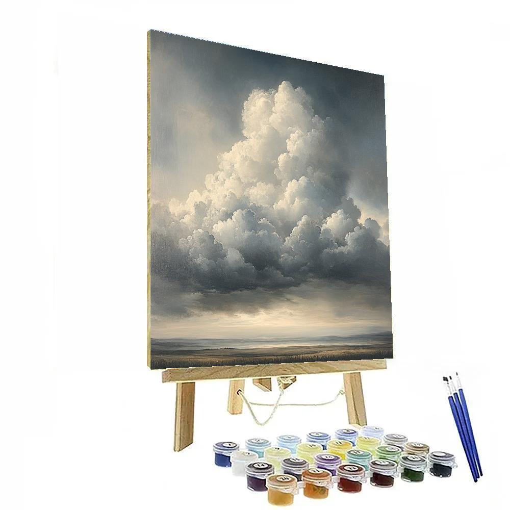 Rembrandt Inspired Twilight Cloudscape Over Farmland Numbered painting kits