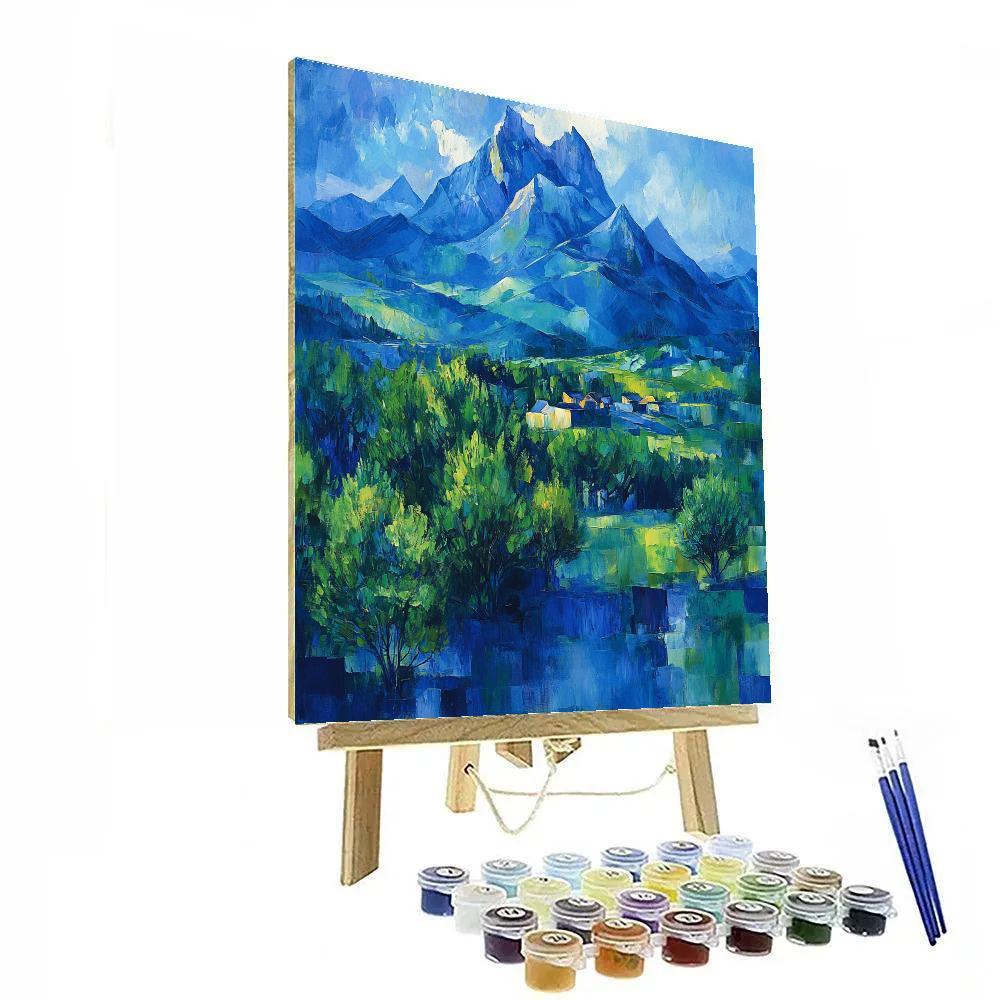 Paul Cézanne Inspired Serene Mountain Landscape Painting by numbers kit