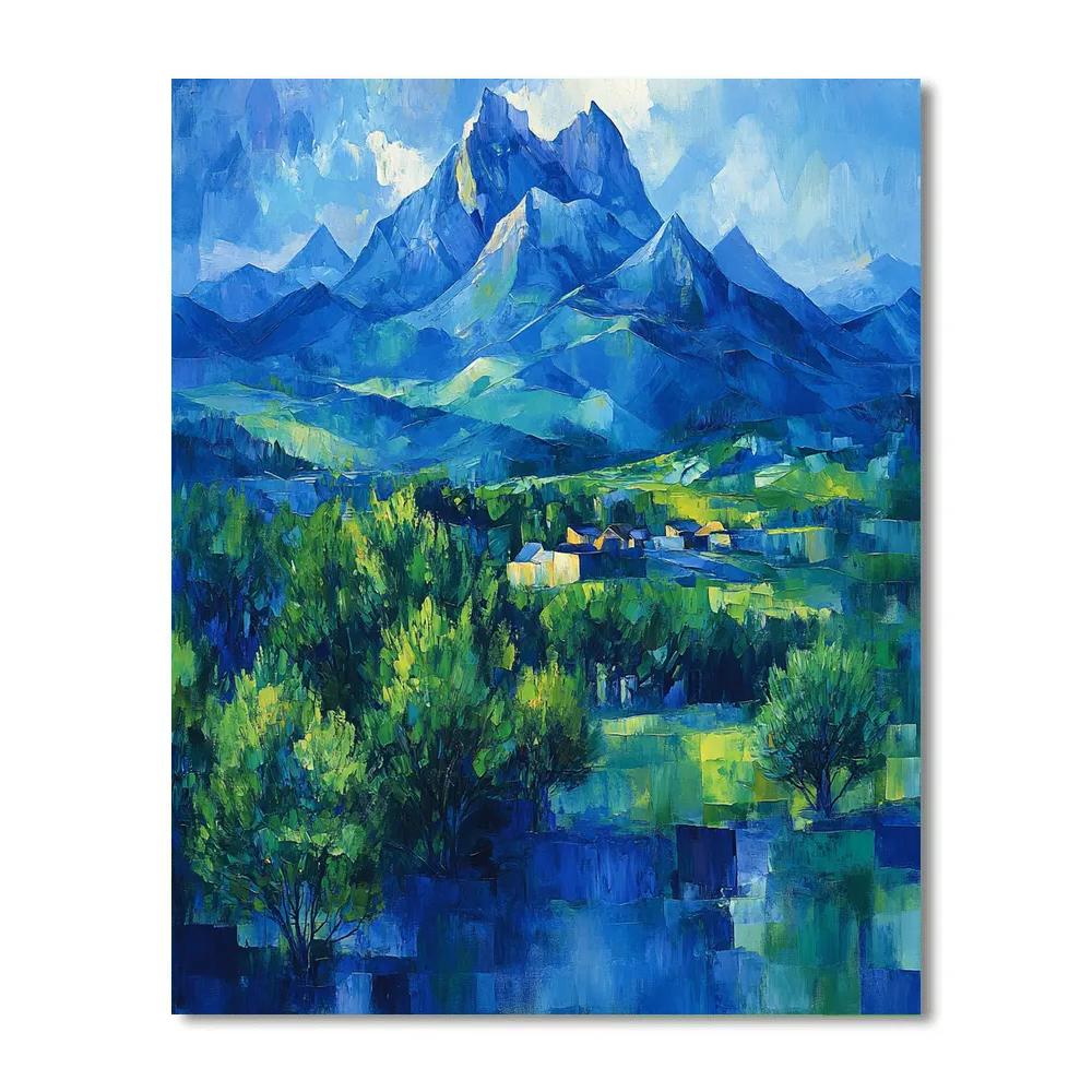 Paul Cézanne Inspired Serene Mountain Landscape Painting by numbers kit