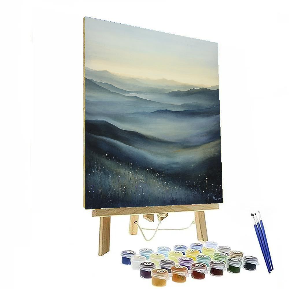 Frederick Varley Inspired Mist Veiled Dawn Across Rugged Canadian Foothills paint by number