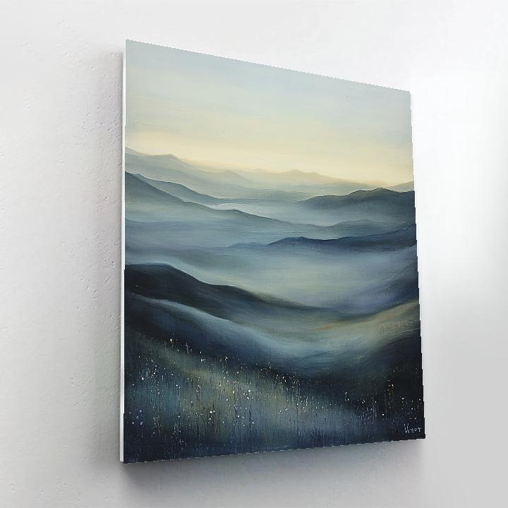 Frederick Varley Inspired Mist Veiled Dawn Across Rugged Canadian Foothills paint by number