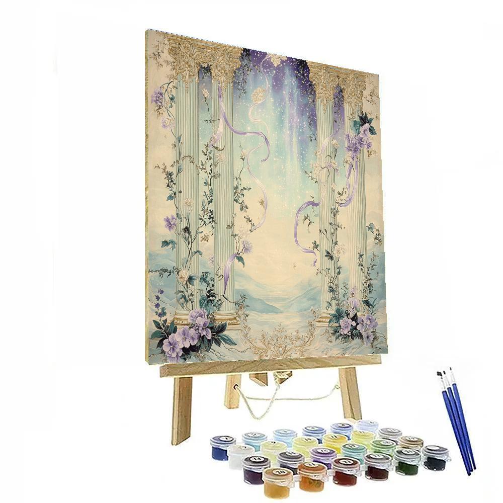 Alphonse Mucha Inspired Aurora Floral Tapestry DIY paint by numbers