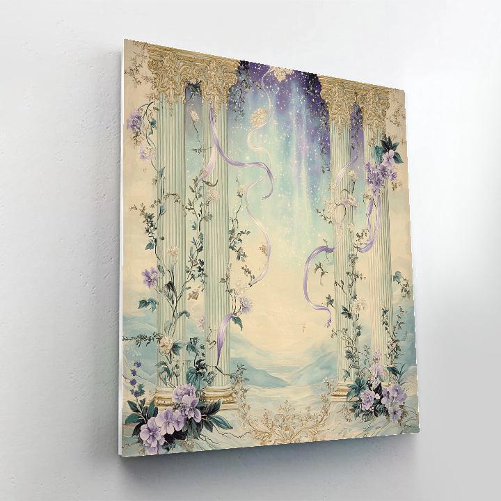 Alphonse Mucha Inspired Aurora Floral Tapestry DIY paint by numbers