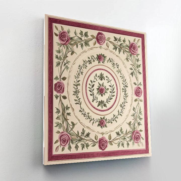 Alphonse Mucha Inspired Timeworn Garden Emblem Paint by numbers art