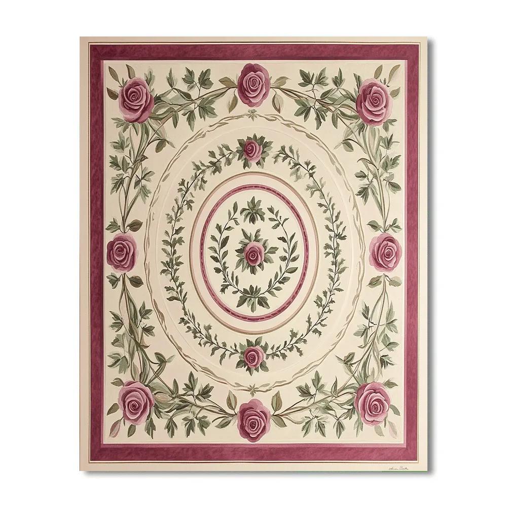Alphonse Mucha Inspired Timeworn Garden Emblem Paint by numbers art