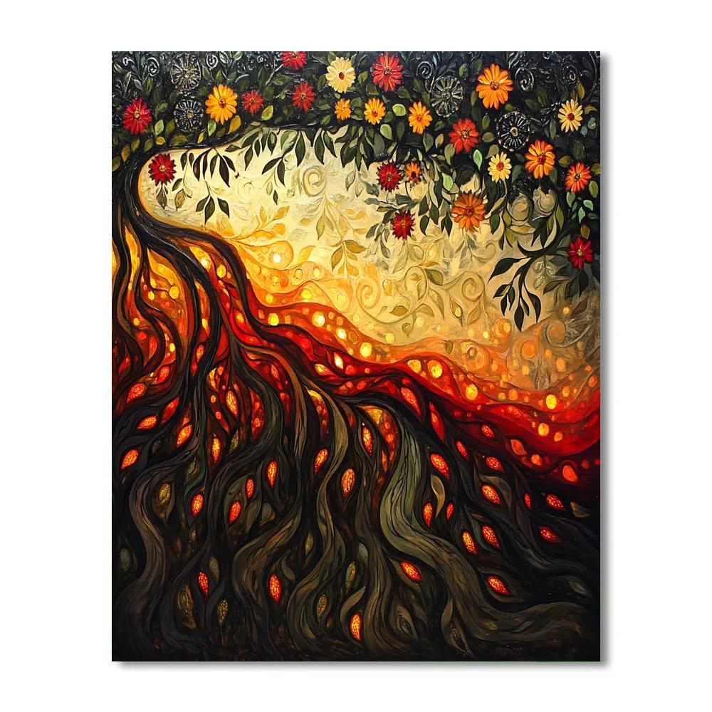 Frida Kahlo Inspired Ember Of Roots paint by numbers