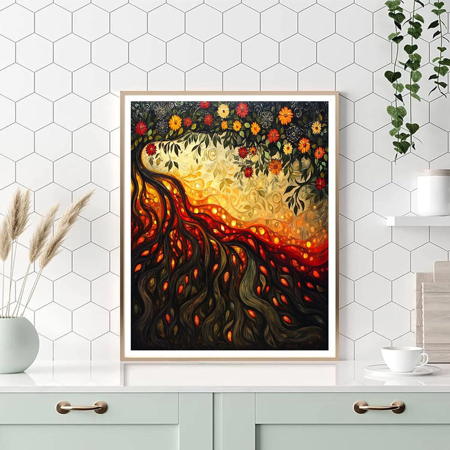 Frida Kahlo Inspired Ember Of Roots paint by numbers