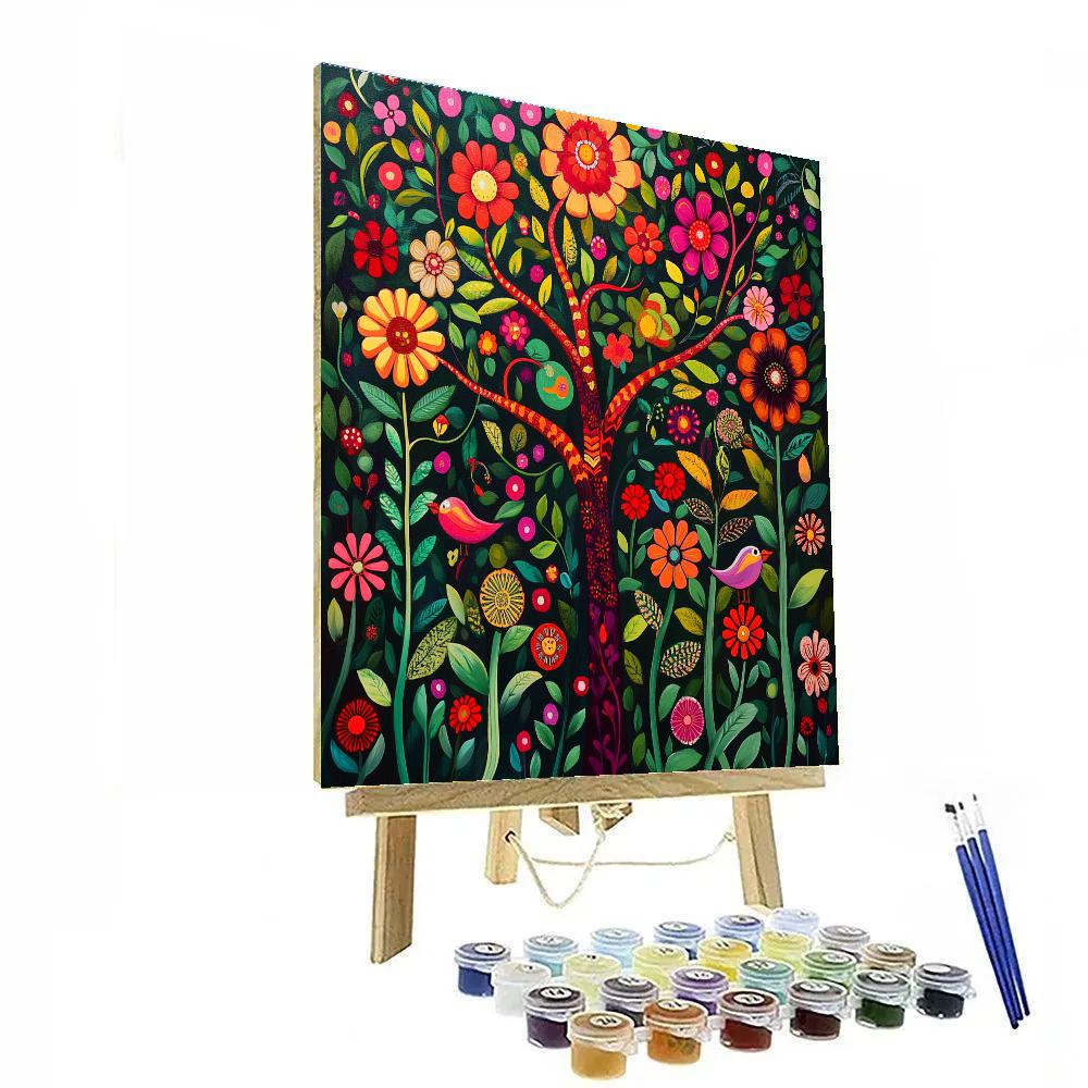 Frida Kahlo Inspired Resilient Nature Symphony Number painting