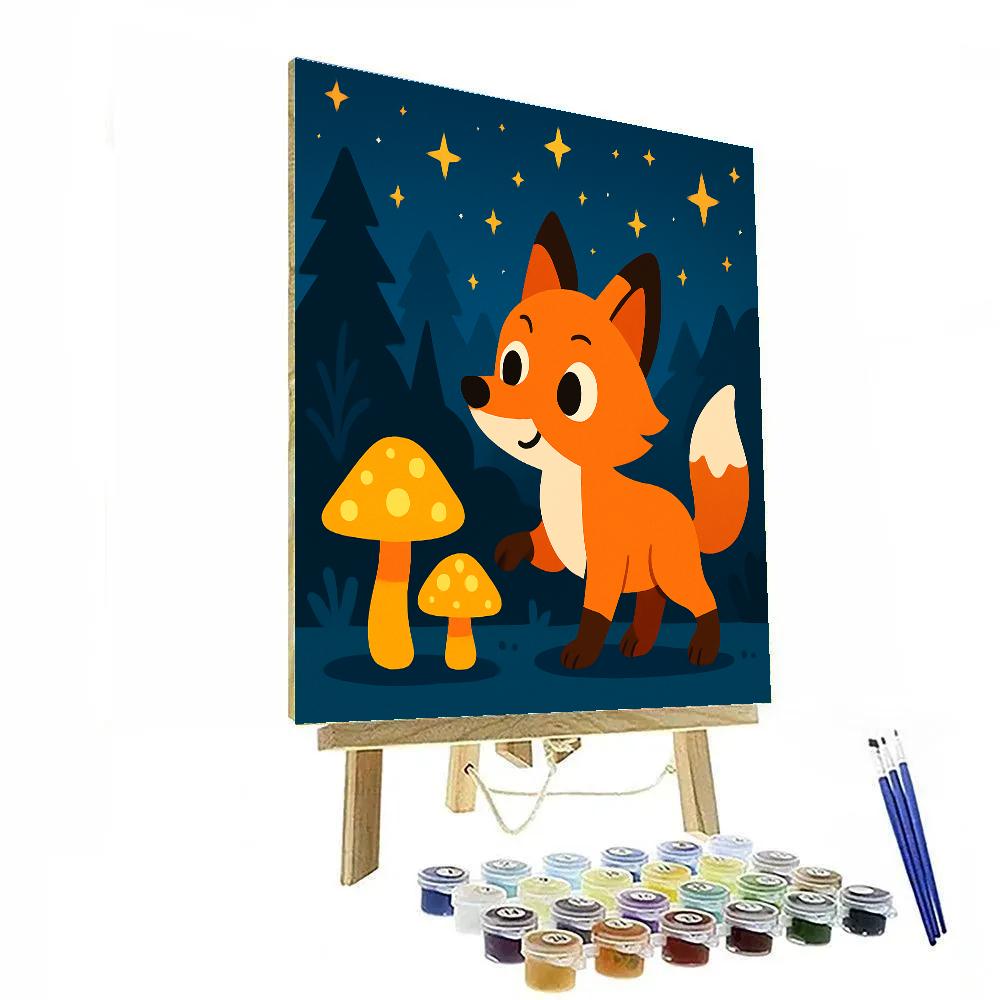 Starlight Fox Adventure Paint by numbers art