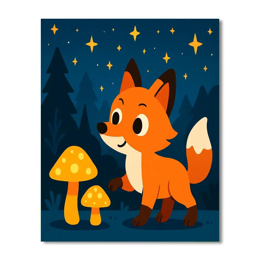 Starlight Fox Adventure Paint by numbers art