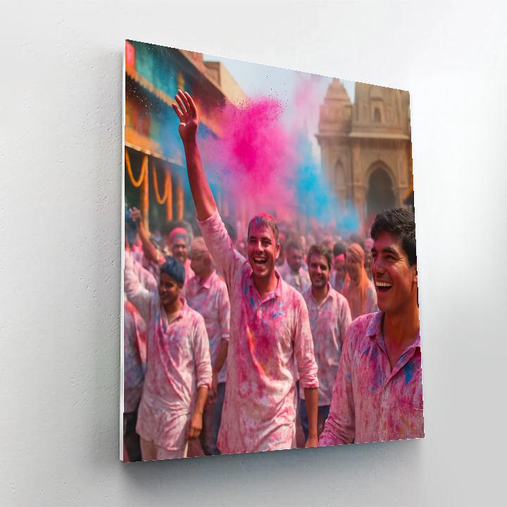 Holi Festival Mathura Street Paint by numbers art