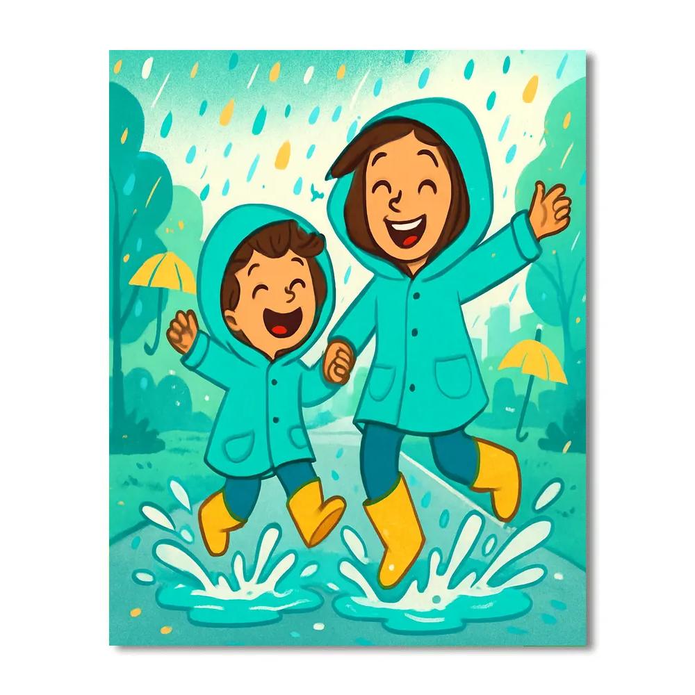 Raincoat Parade paint by number