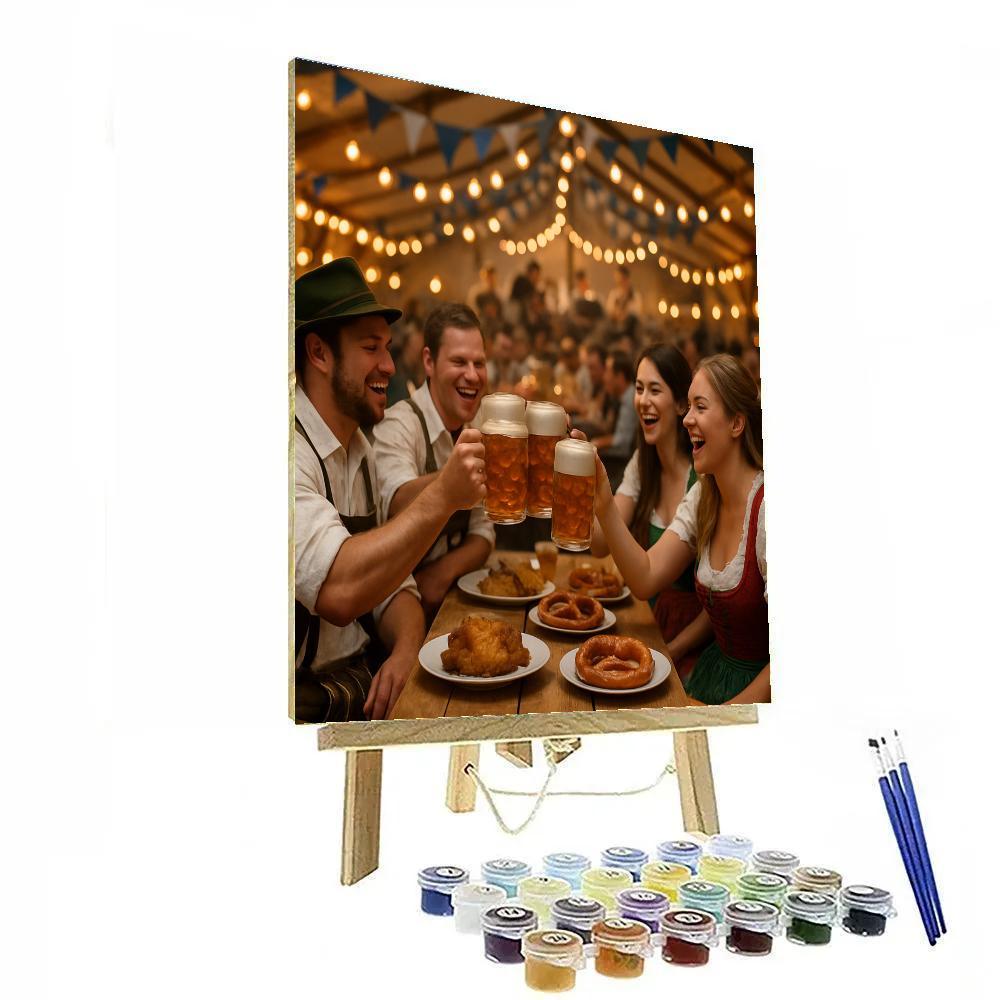 Oktoberfest Beer Tent Gathering Painting by numbers kit