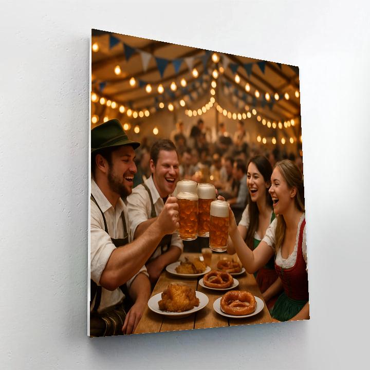 Oktoberfest Beer Tent Gathering Painting by numbers kit