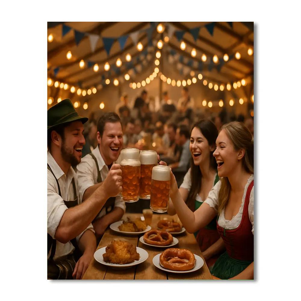 Oktoberfest Beer Tent Gathering Painting by numbers kit