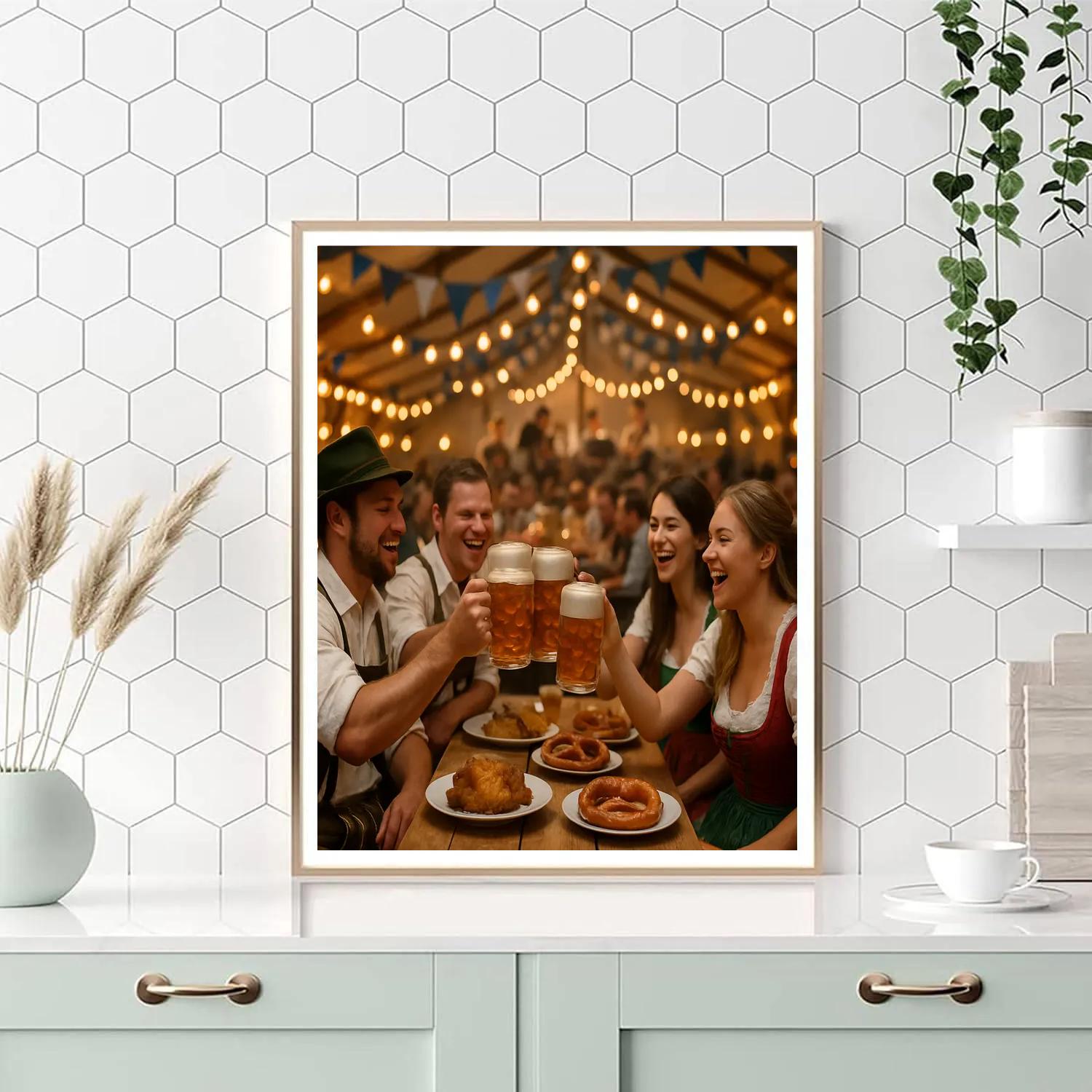 Oktoberfest Beer Tent Gathering Painting by numbers kit