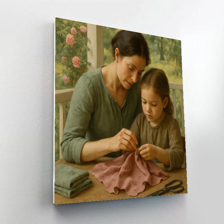 Quiet Garden Sewing Paint by numbers art