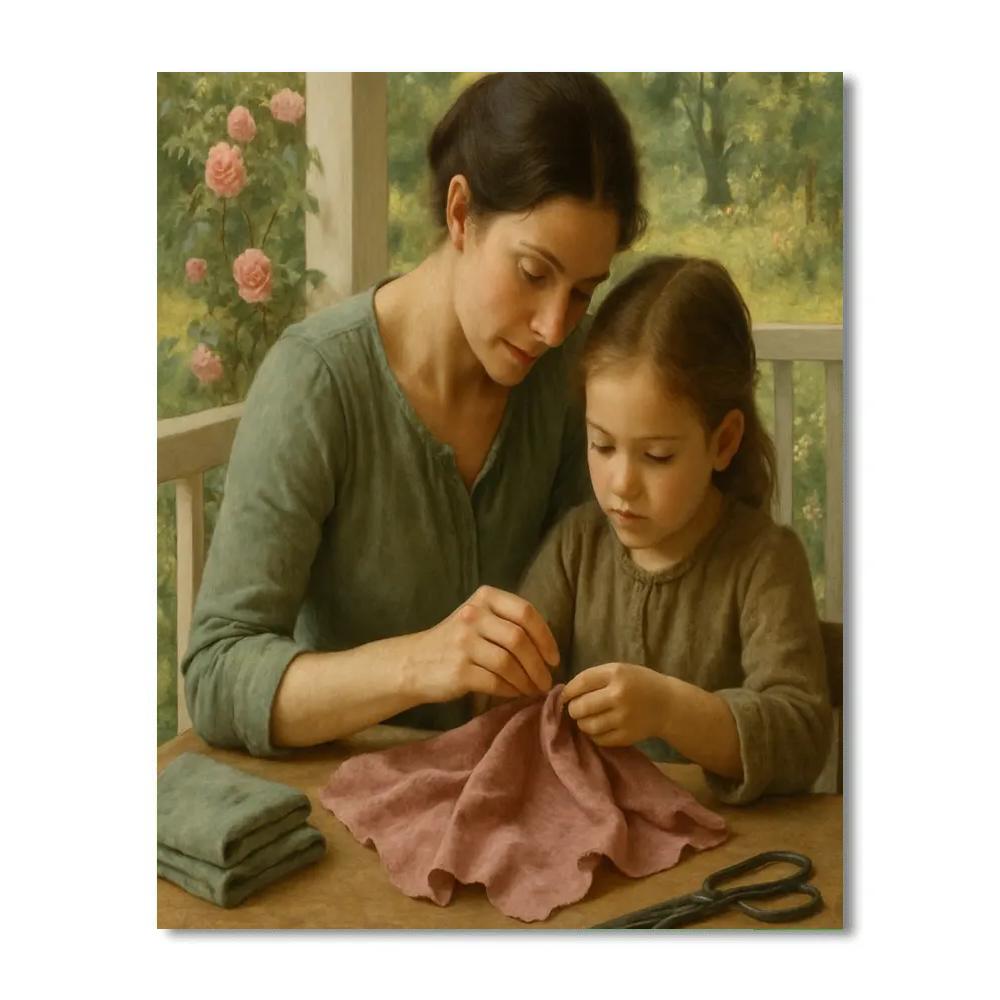 Quiet Garden Sewing Paint by numbers art