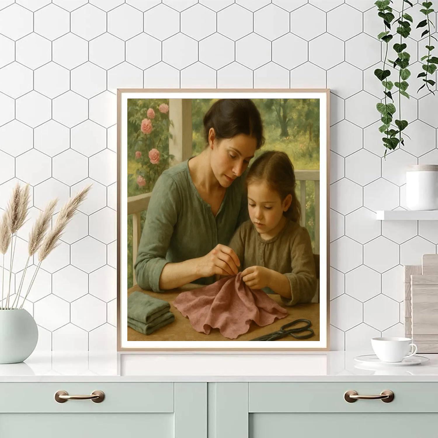 Quiet Garden Sewing Paint by numbers art