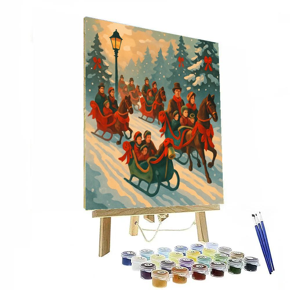 Ribboned Sleigh Parade paint by number