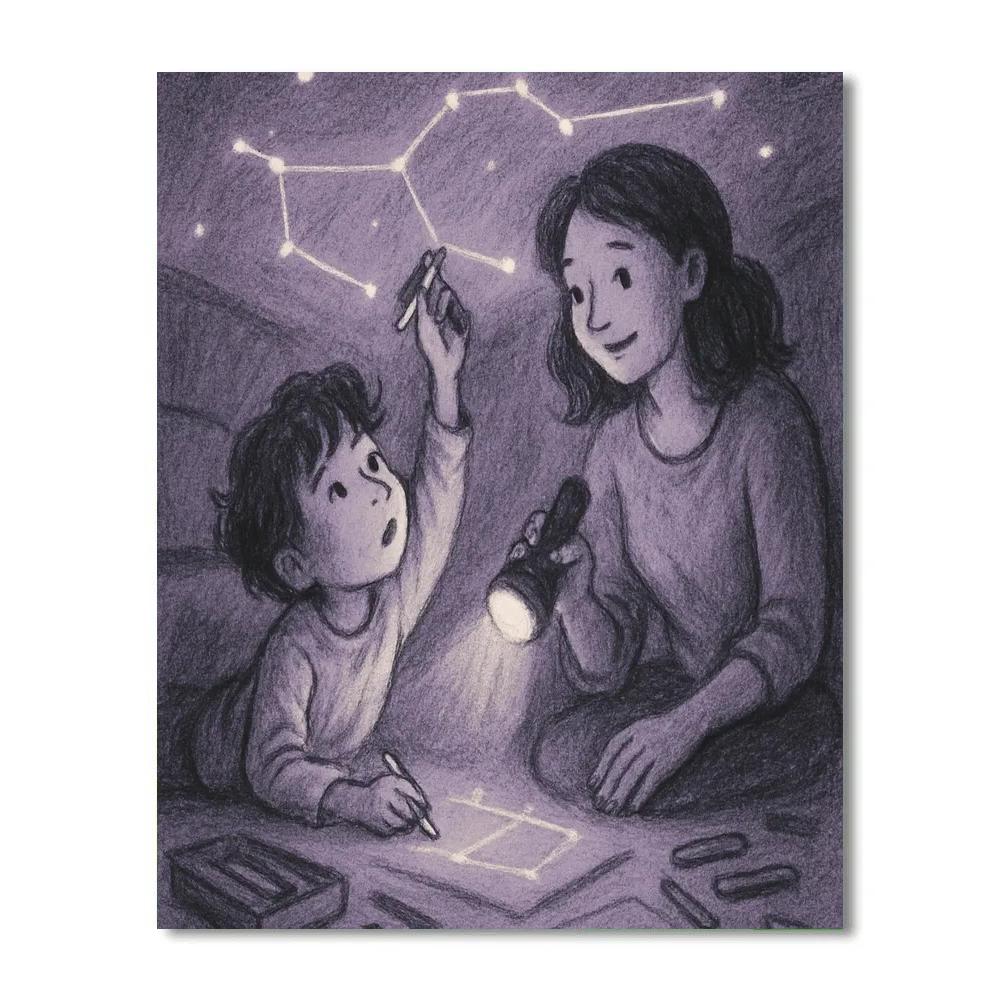 Bedtime Star Drawing Painting by numbers kit