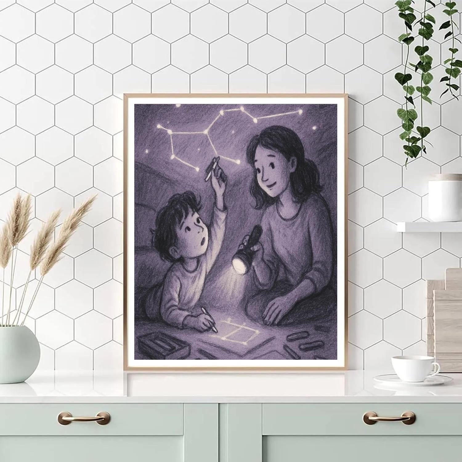 Bedtime Star Drawing Painting by numbers kit