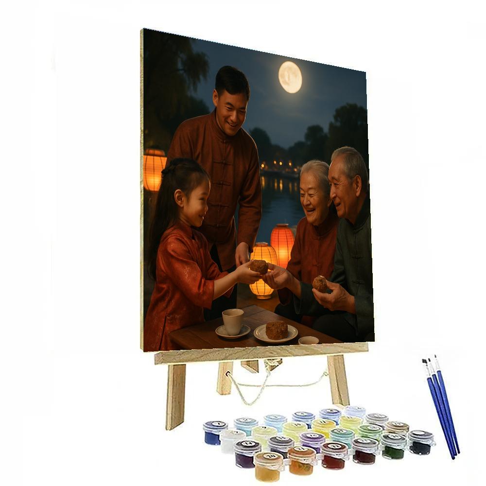 Mid Autumn Moon Festival Lanterns And Mooncakes Number painting