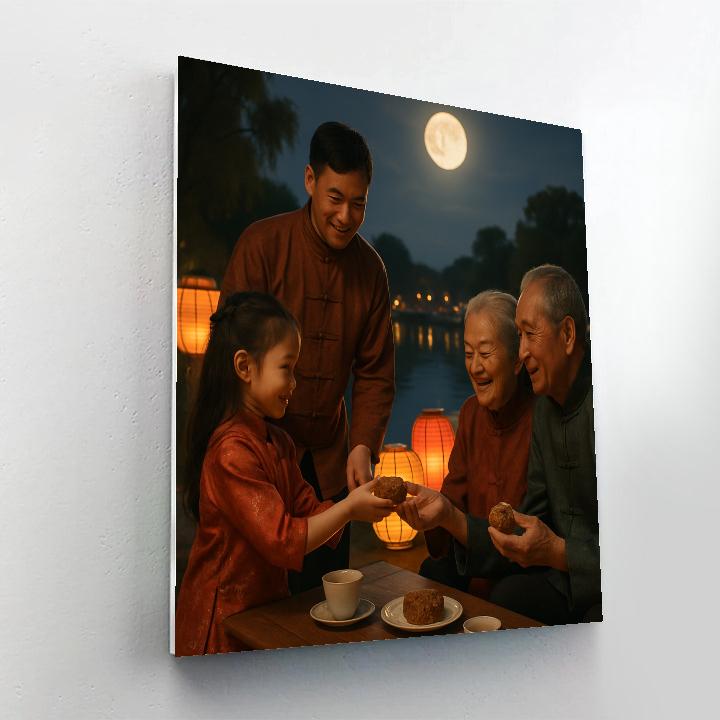 Mid Autumn Moon Festival Lanterns And Mooncakes Number painting