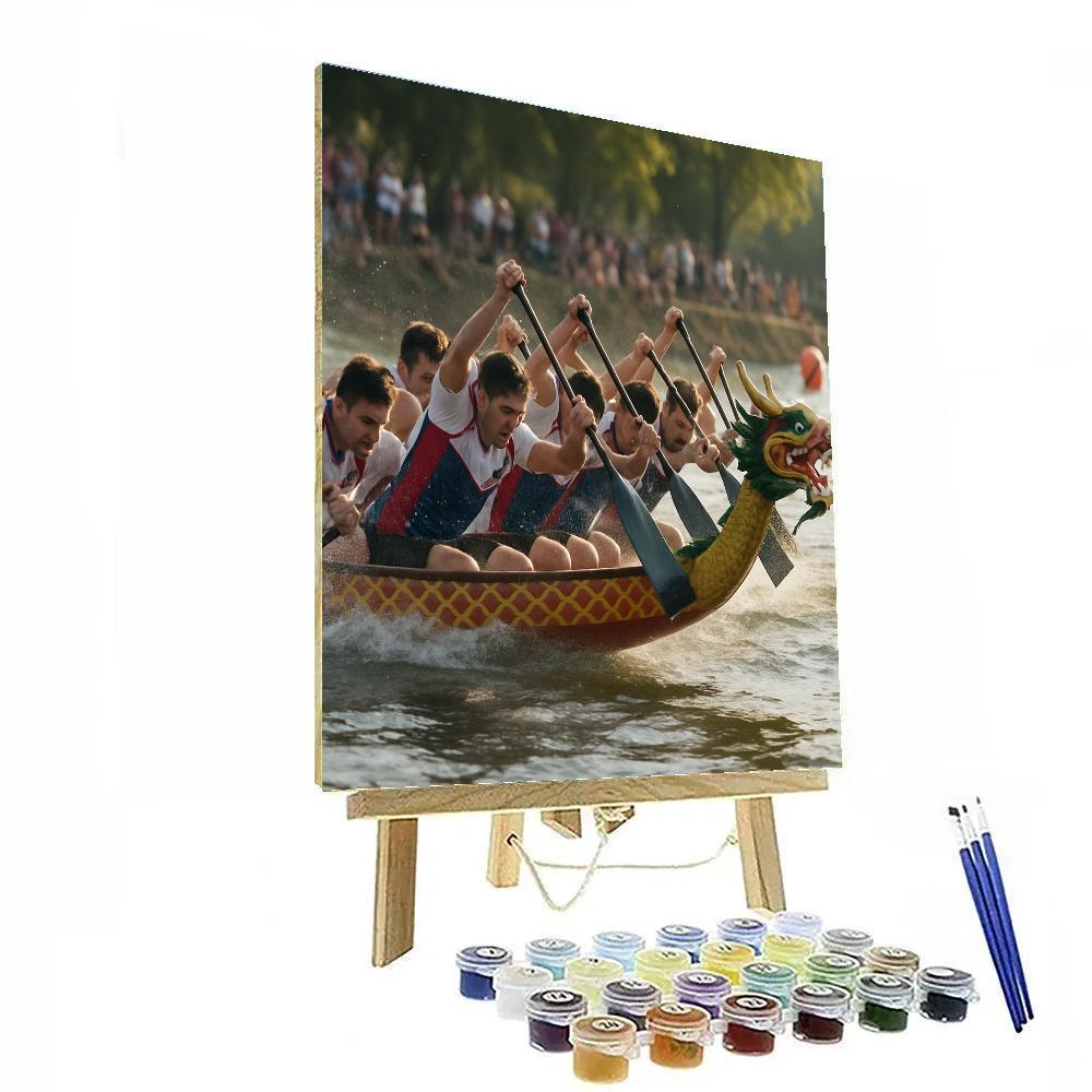Dragon Boat Race Riverside Competition paint by number