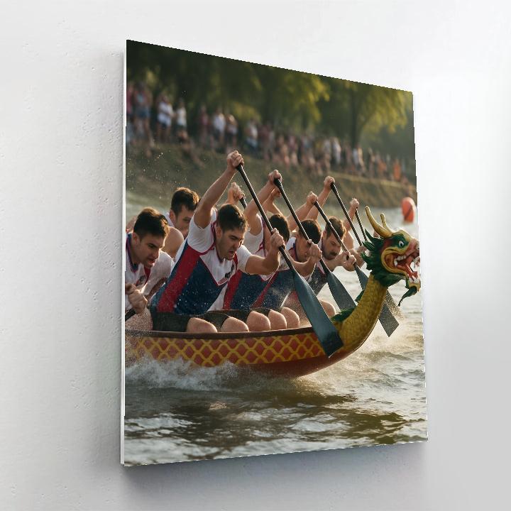 Dragon Boat Race Riverside Competition paint by number