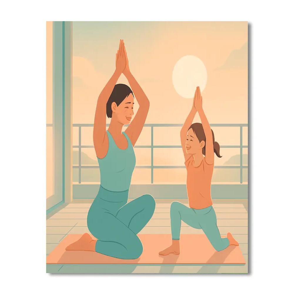 Sunrise Stretch Yoga Painting by numbers kit