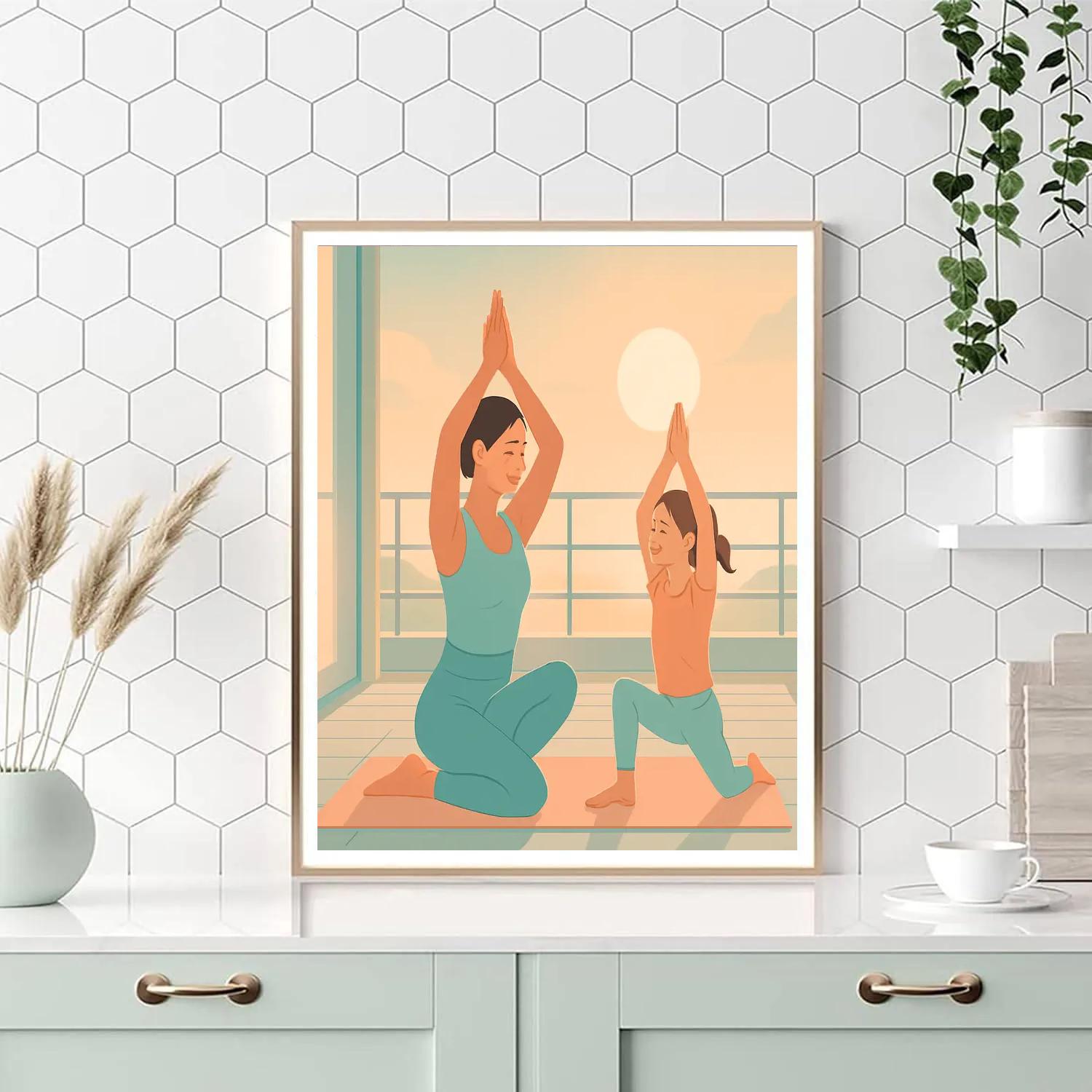 Sunrise Stretch Yoga Painting by numbers kit