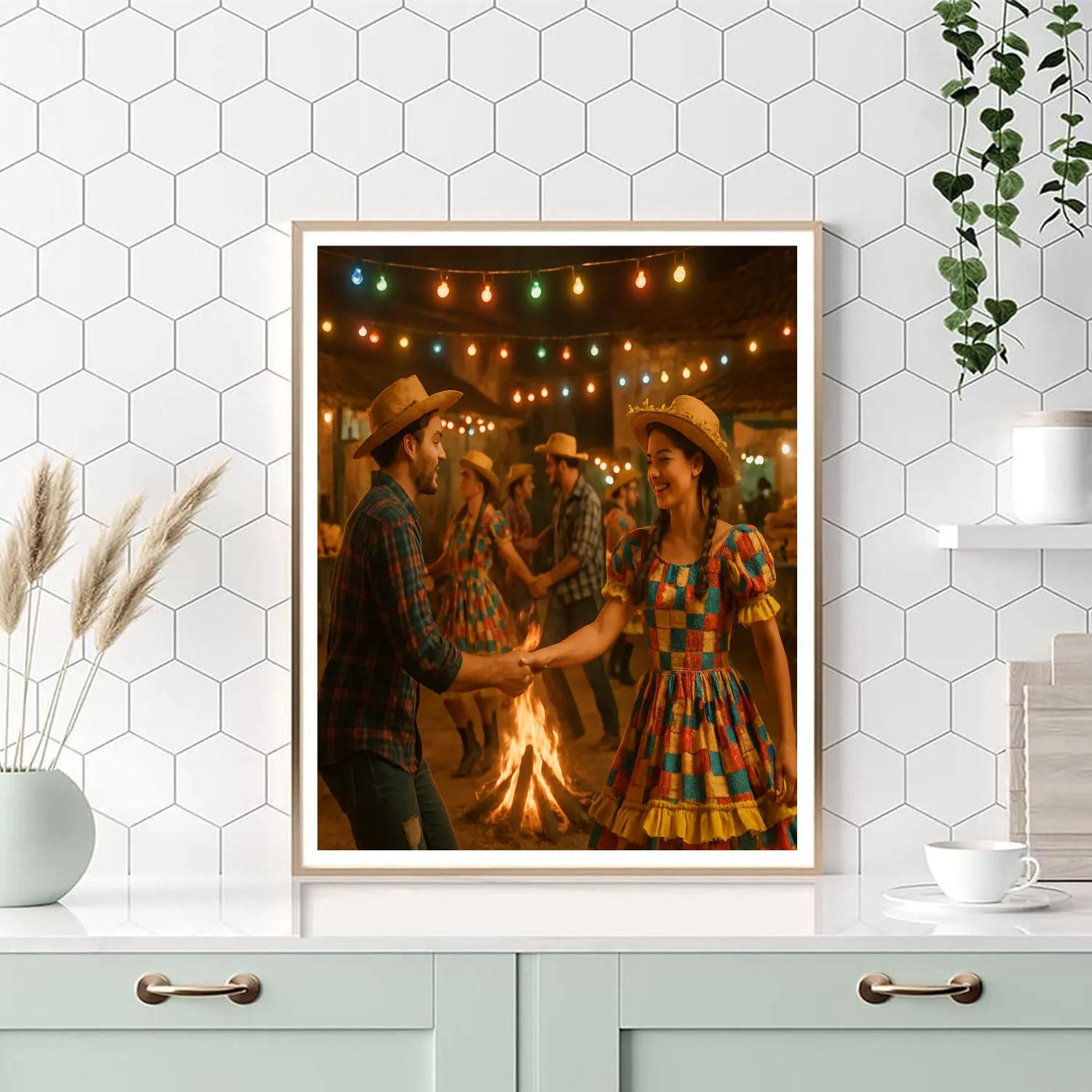 Festa Junina Square Dance Night Number painting
