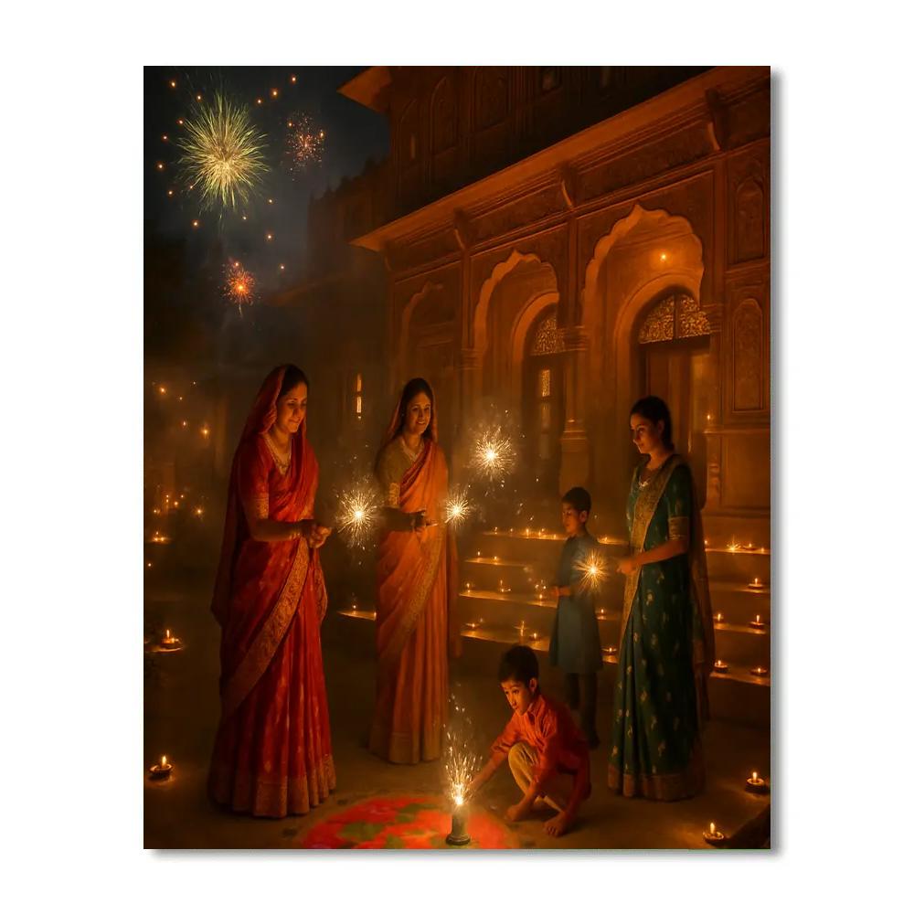 Diwali Night Celebrations In Jaipur paint by numbers