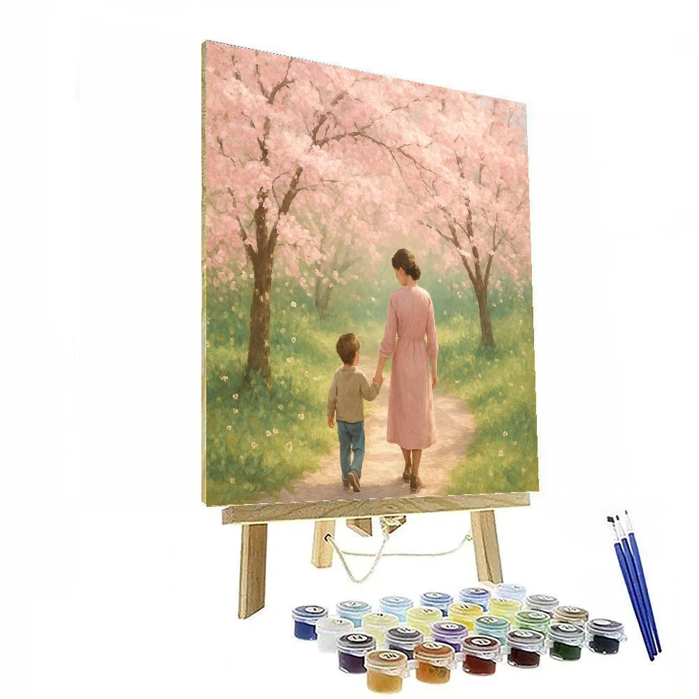 Beneath The Cherry Blossom Canopy Painting by numbers kit