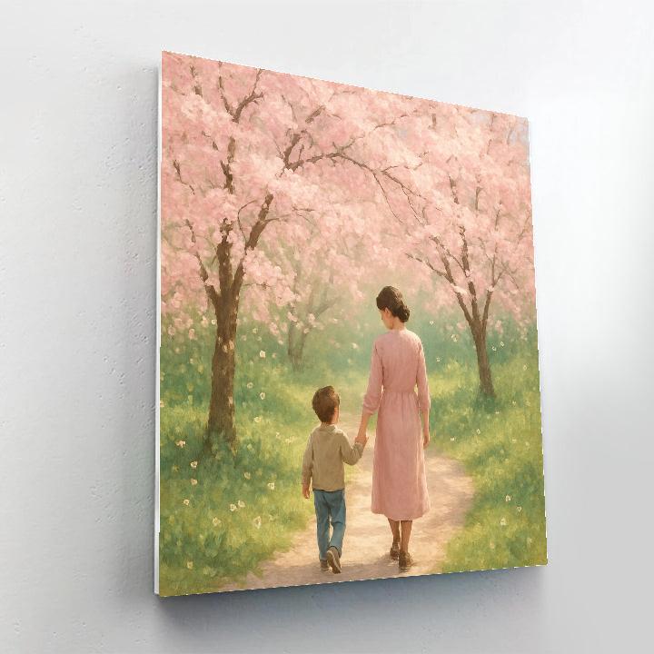 Beneath The Cherry Blossom Canopy Painting by numbers kit