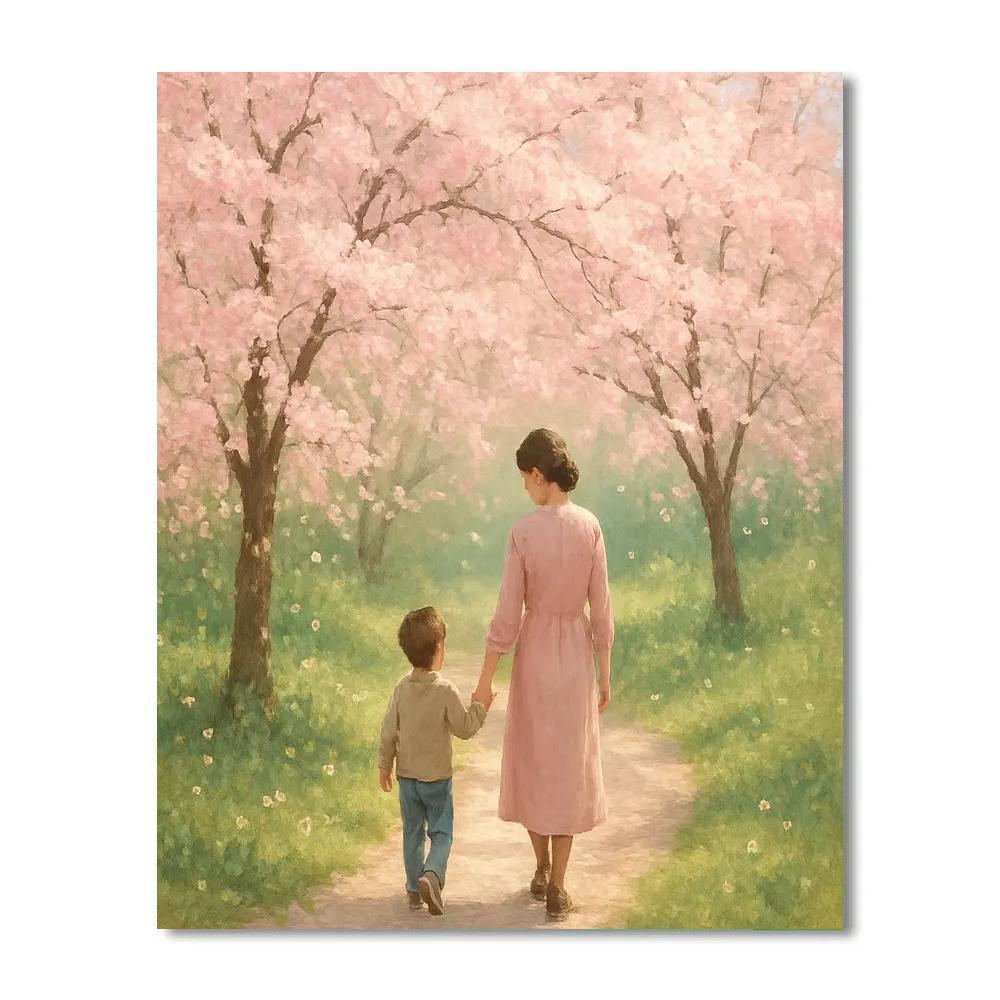 Beneath The Cherry Blossom Canopy Painting by numbers kit