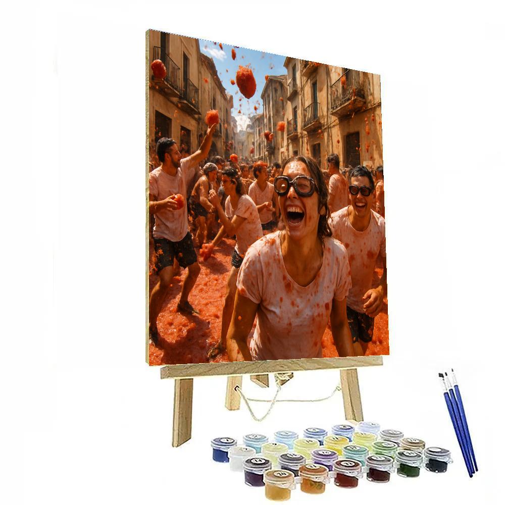 La Tomatina Festival In Buñol painting number kit
