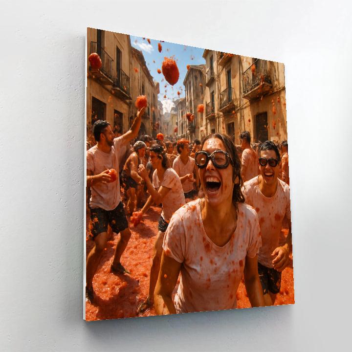 La Tomatina Festival In Buñol painting number kit