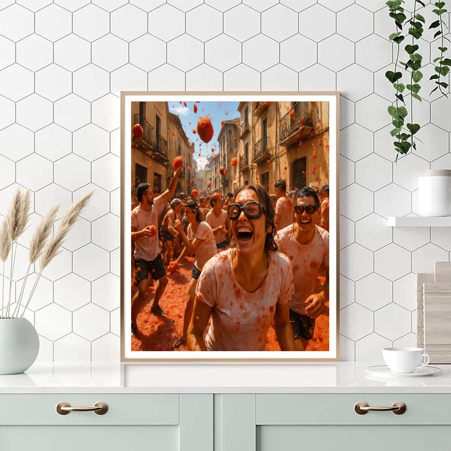 La Tomatina Festival In Buñol painting number kit