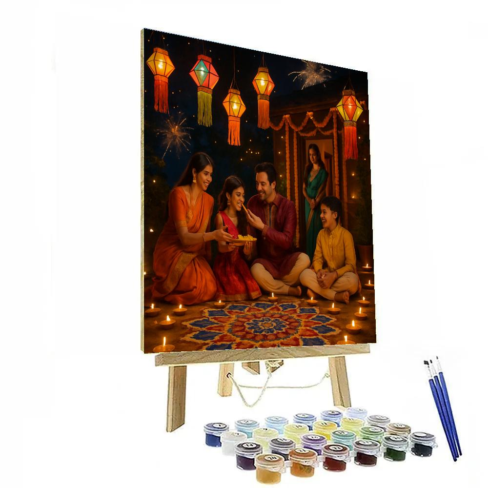 Diwali Lantern Festival painting number kit