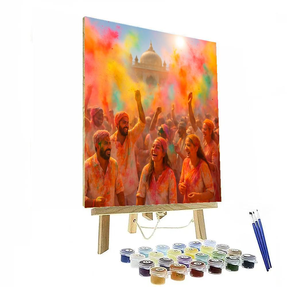 Holi Color Festival DIY paint by numbers