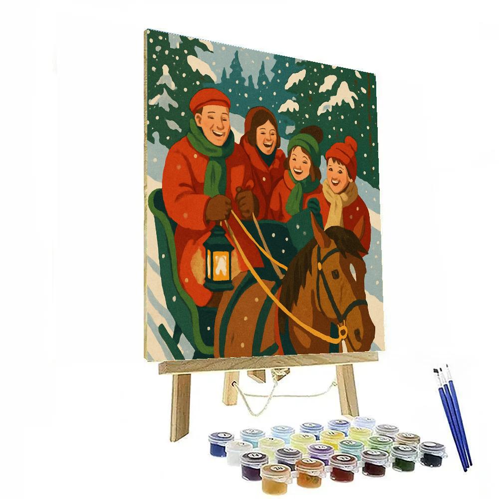Snow-Kissed Sleigh Ride Numbered painting kits