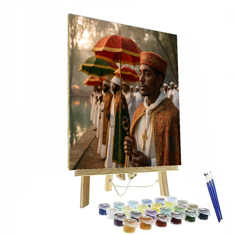 Timkat Dawn Blessing In Gondar paint by number