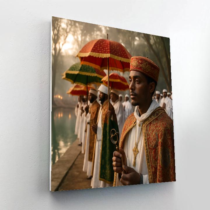 Timkat Dawn Blessing In Gondar paint by number